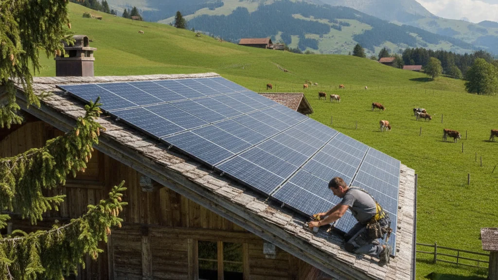 Panneaux solaires à Bulle, Suisse romande